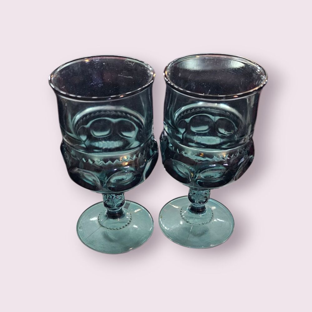 Pair of vtg Kings Crown goblets
